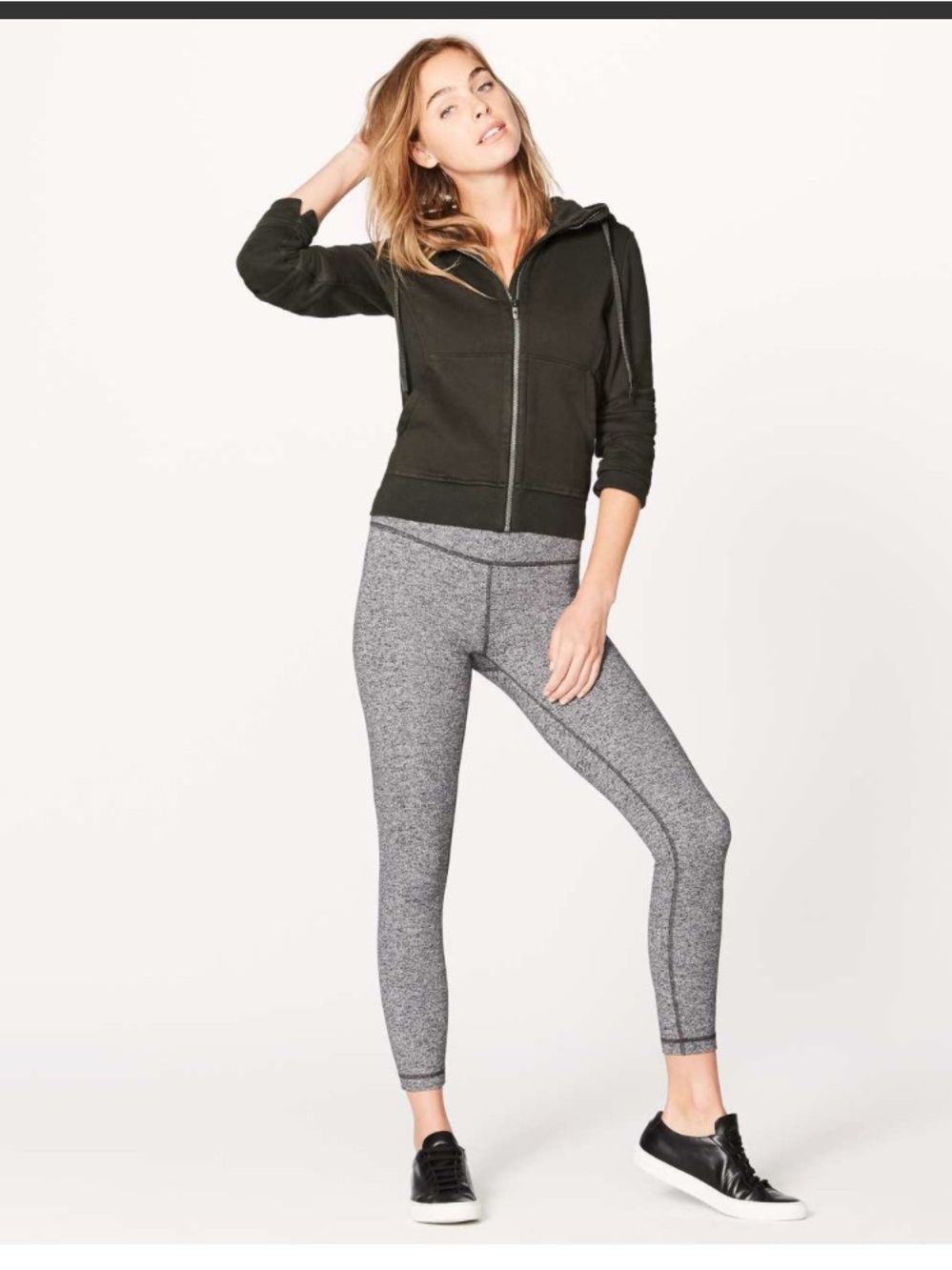Lululemon Scuba Hoodie Jacket Dark Olive Size 12 EUC